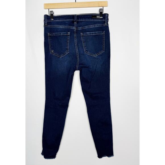 Kut From The Kloth 4P Connie Fab Ab Ankle Skinny Jeans High Rise Chewed Hem Blue - Picture 2 of 11
